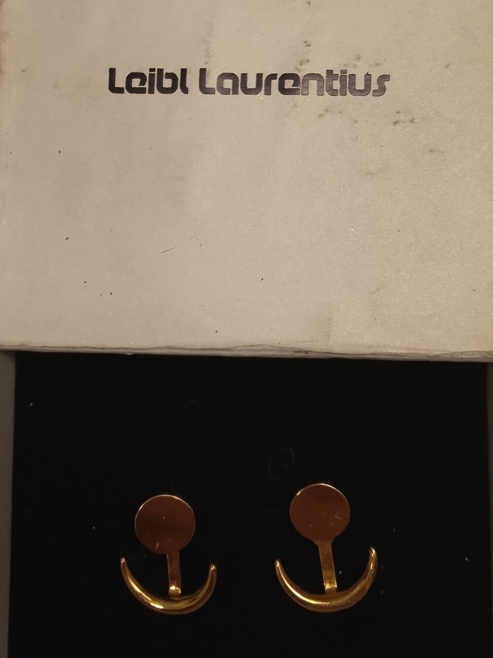 Gold Tone Crescent Drop Earrings - Gold